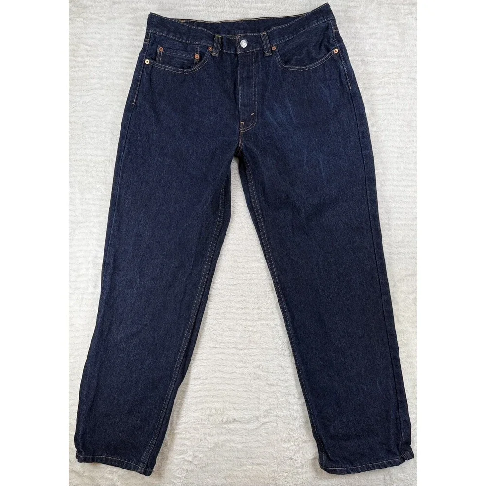 Levis 550 Relaxed Fit Jeans Mens 34x30 Dark Wash Blue Denim Tapered Leg